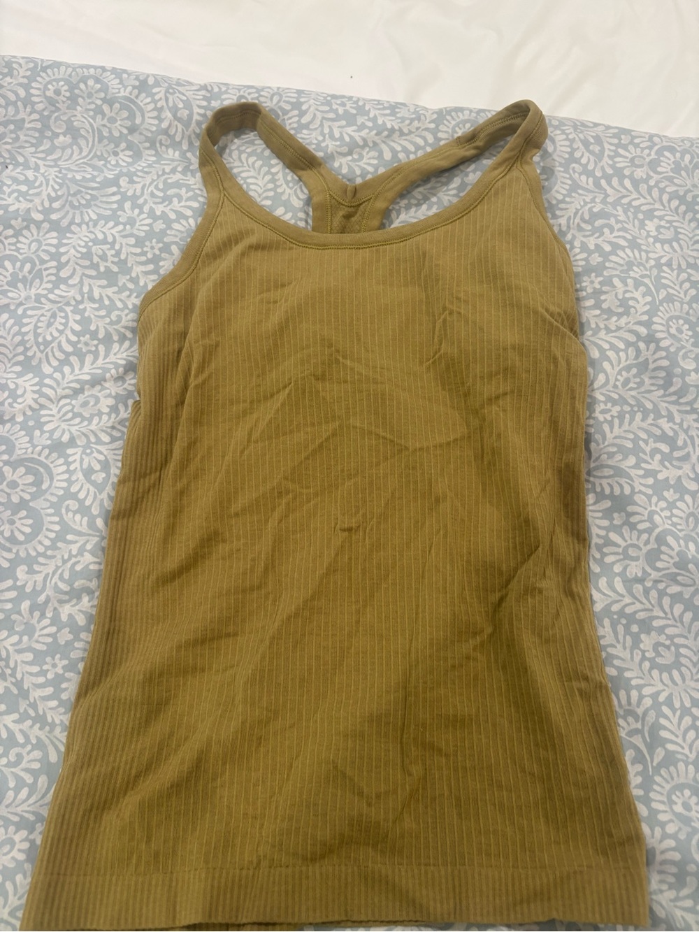 Lululemon Ribbed Racerback Tank Top - Olive Green